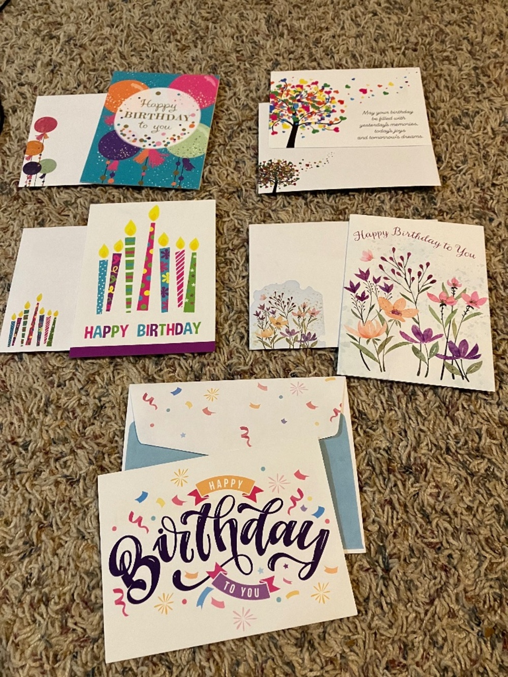 Five (5) Birthday Cards